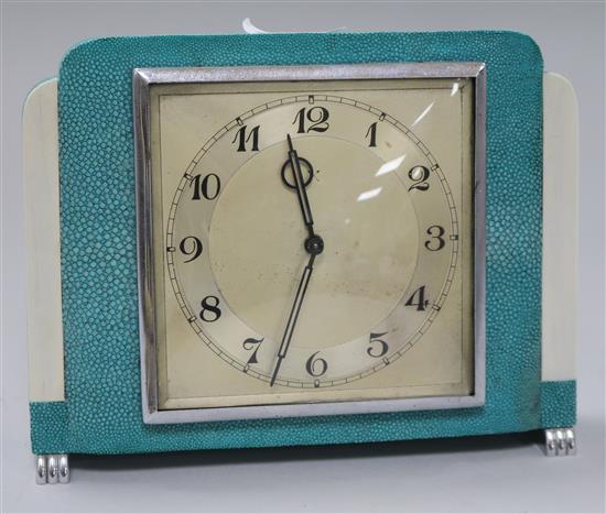 A shagreen mantel clock